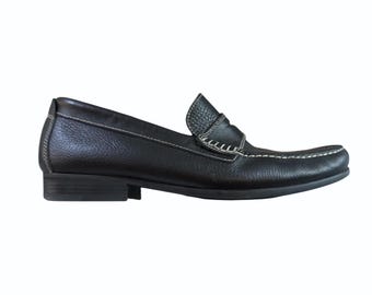 Sandro Moscoloni Pebbled Leather Penny Loafers Mens 9.5