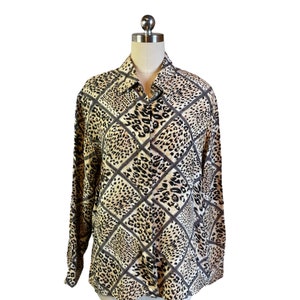 Vintage Silk Blouse | Animal Print Silk