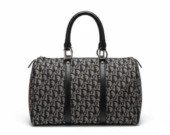Christian Dior Vintage Black Trotter Boston Bag