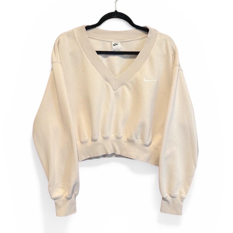 Nike Fleece Cropped Sweatshirt Size Medium immagine 2