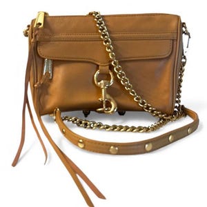 Rebecca Minkoff crossbody bag tan leather gold chain crossbody image 2