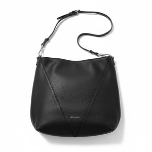 Rebecca Minkoff Black Leather Hobo Shoulder Bag Zipper Accents imagem 2