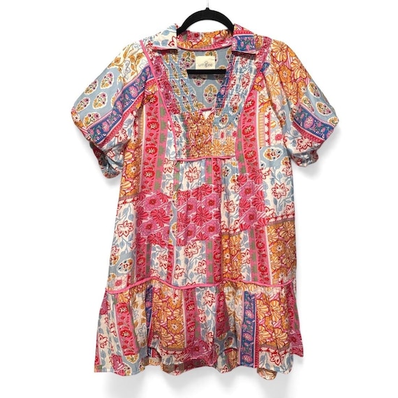 Umgee Patchwork Dress Size Small - image 2