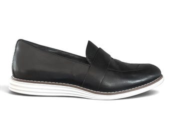 Cole Haan Leather Woven Penny Loafers