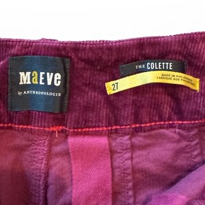 Maeve Anthropologie The Colette Corduroy Pants Size 27 image 6