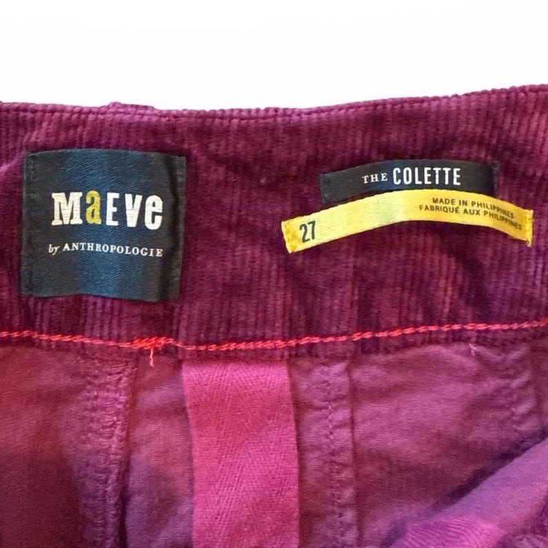 Maeve Anthropologie The Colette Corduroy Pants Size 27 image 6