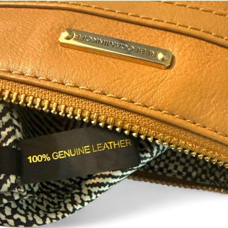 Rebecca Minkoff crossbody bag tan leather gold chain crossbody image 4