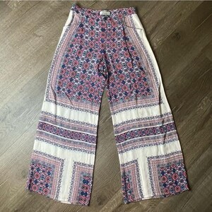 Elevenses Anthropologie Wide Leg Boho Pants Size 2 image 8