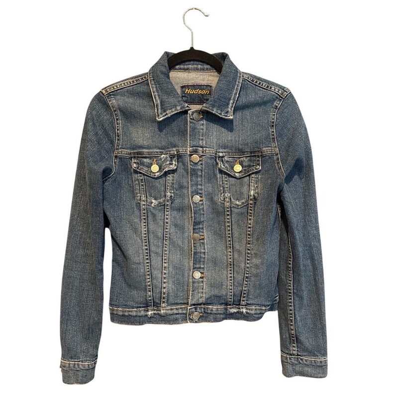 Hudson Jeans Womens Vintage Denim Jacket Size Small image 2