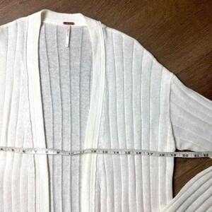 Free People White Ribbed Cardigan Sweater Size Large image 7