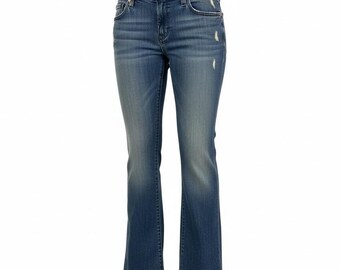 7 For All Mankind A Pocket Bootcut Jeans Distressed Medium Wash Size 26