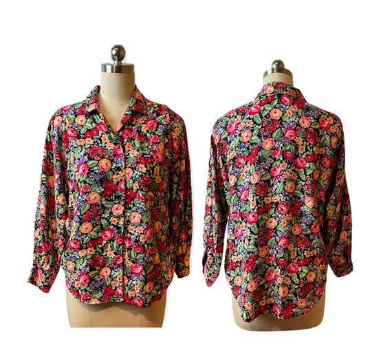Vintage GUESS Floral Button Up Shirt - image 3