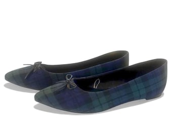 J. Crew Plaid Pointed Toe Ballet Flats Women's Size 8