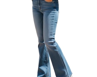 O2 DENIM Women's Size 27 Blue Flare Bell Bottom Jeans