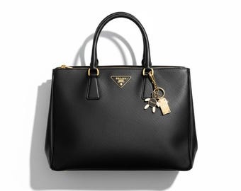 Prada Saffiano Leather Black Leather Satchel