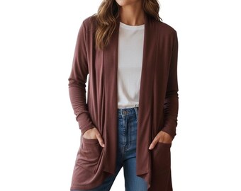 Cárdigan cruzado Athleta Pranayama de punto suave color burdeos, talla M