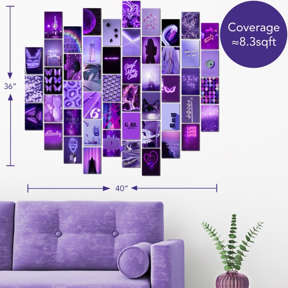 60pc purple Vsco AESTHETIC Wall Collage Kit Same 
