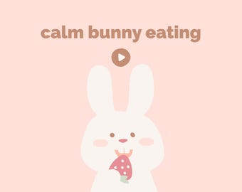 イチゴを食べる穏やかなウサギの動画ループ | 低刺激感覚映像（MP4ダウンロード）