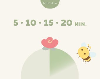 ビジュアルビー集中タイマーセット（5分、10分、15分、20分）、幼児向けルーティンツール