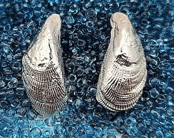 Handmade Sterling Silver Seashells: Ocean Nautical Beach Earrings