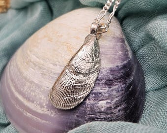 seashell necklace from sterling silver | beach wedding jewelry set
