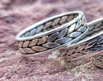 Chevron Pattern Stack Rings From Sterling silver | Unique Style For Everyday Wear