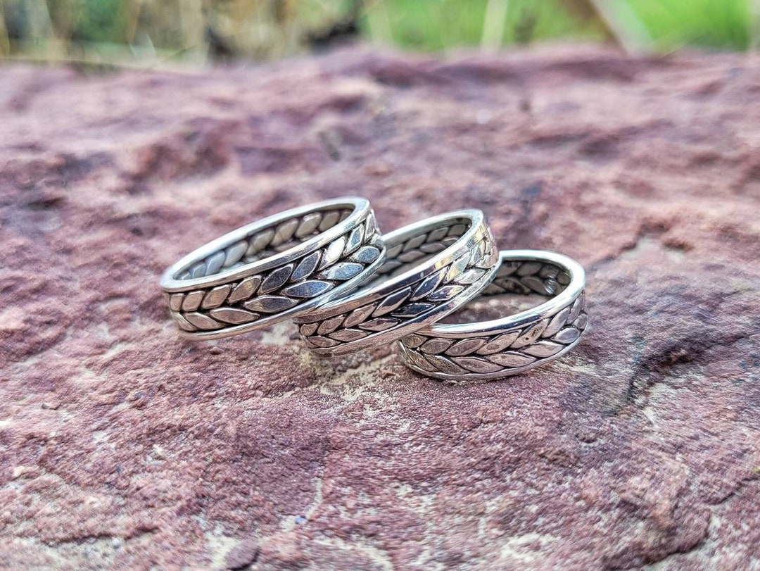 Chevron Pattern Stack Rings From Sterling Silver | Unique Style for ...