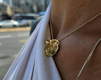 Sterling Silver Engraved Anemone Necklace: Custom Memorial Pendant Jewelry