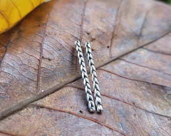 Sterling Silver Viking Braid Earrings, Nordic Irish Everyday Gift