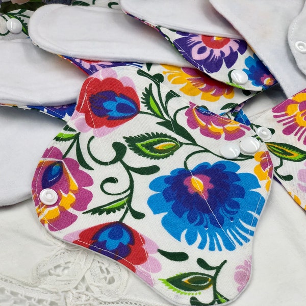 Polish Folk hand sewn pads and pantyliners, pure cotton, polish folk art