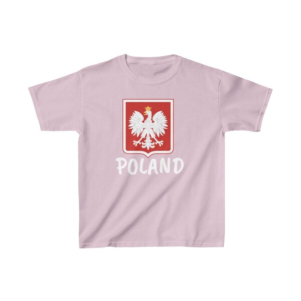 Kids Heavy Cotton Tee, Polish Emblem, Poland