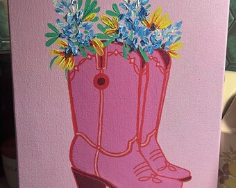 ¡Vamos Botas! - Acrílico sobre lienzo 11x14