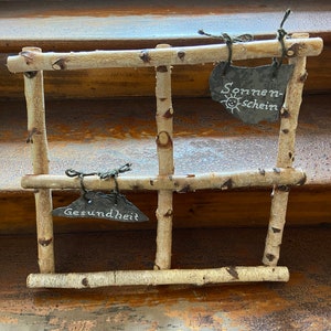 Decoration birch wood ladder window