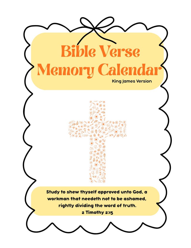 Bible Verse Memory Calendar - Digital Download - Etsy