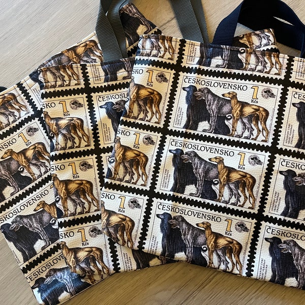 Stabile Einkaufsbeutel aus Kunstleder, Handmade, Tasche, Shopper, Bag, Afghane, Windhund, Galgo, Irischer Wolfshund, Irish Wolfhound