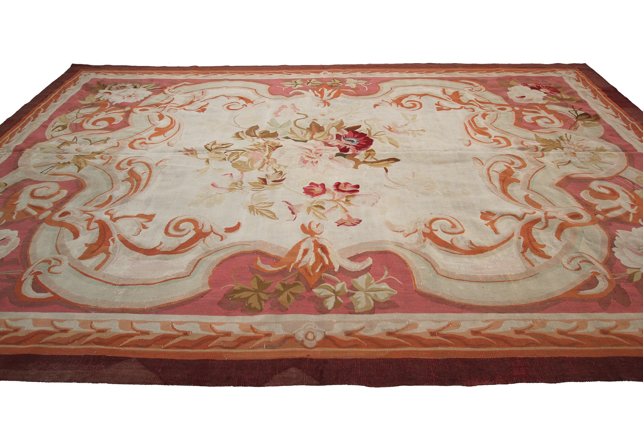 Rare Size Pre-1900 Antique French Aubusson Rug Authentic Antique French ...