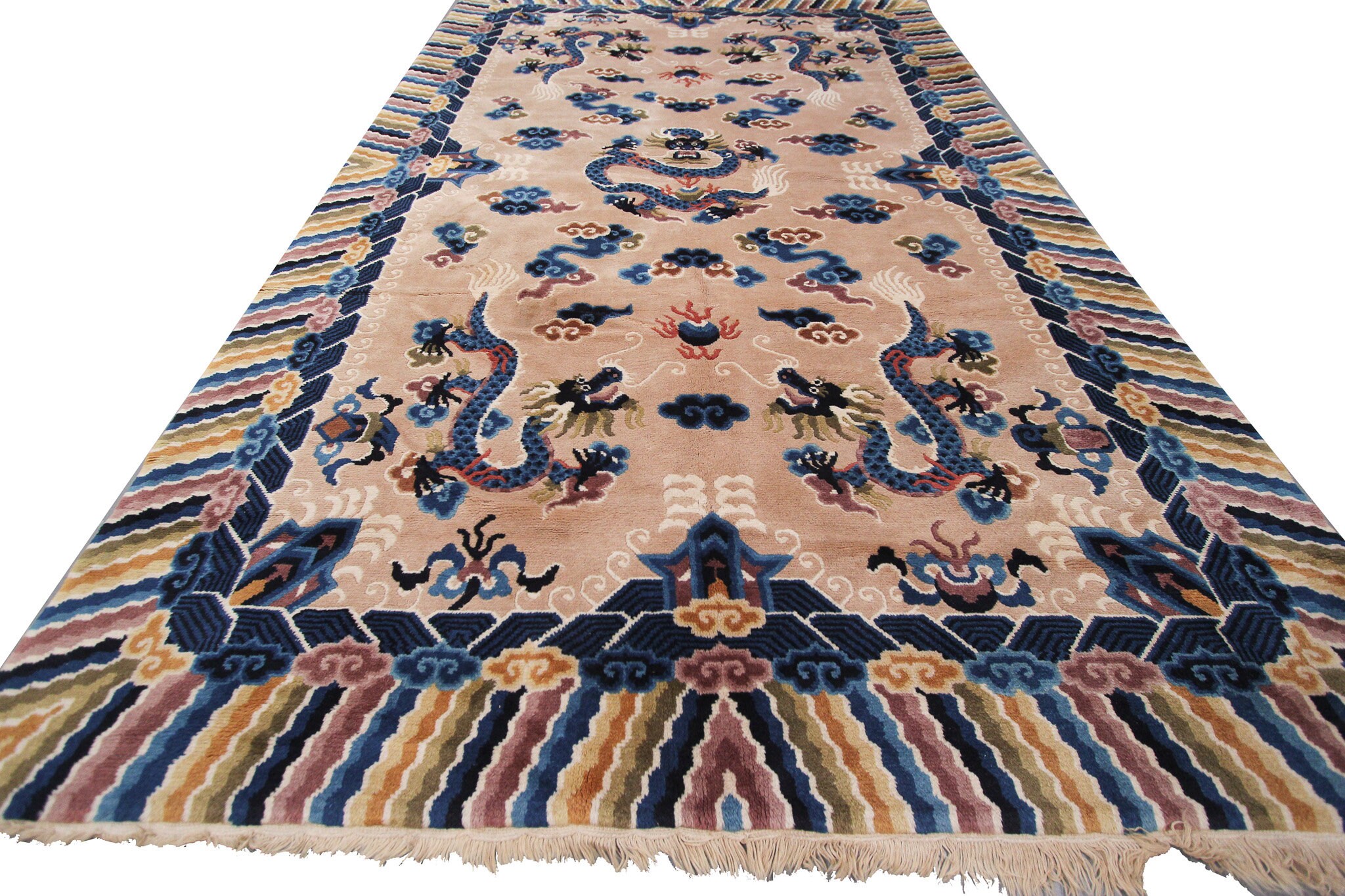 Super Chinese Rug Vintage Chinese Rug Ningshia Rare 5 Paw Dragon Art Deco Rug 5x8 153cm X ...