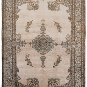 Rare Vintage Silk Hereke Rug Fine Museum Handmade 4x6 Beige Rug 122cm x 193cm Rectangle Shape Rug Living Room Rug