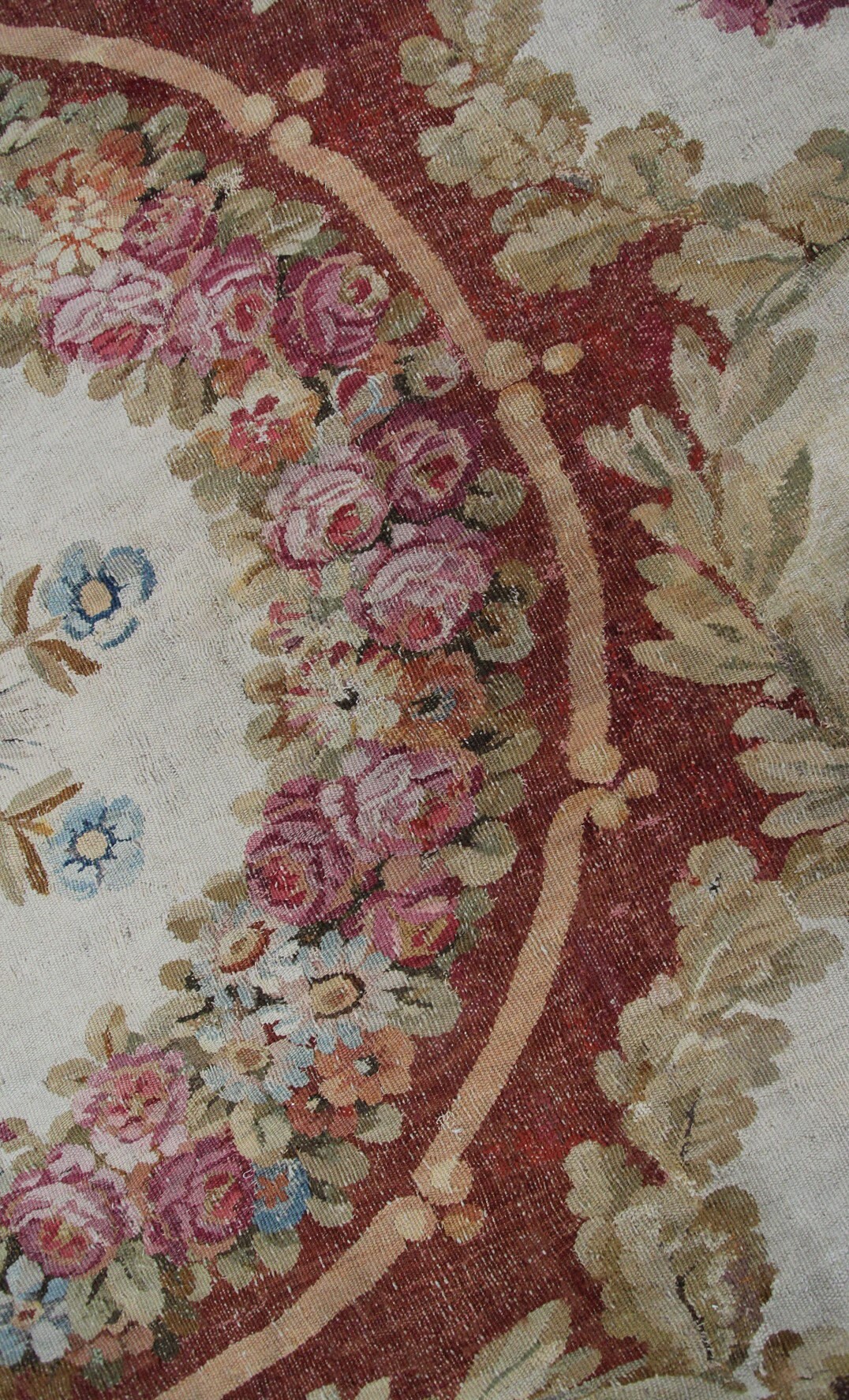 Antique French Aubusson Directoire Rug Handmade 10ft Round Rug 290cm X ...