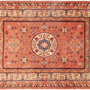 9x12 Vintage Art Deco Rug Chinese Rug Pink 9x12 Antique Chinese Art Noveau Rug Geometric Vintage Chinese Art Deco Rug