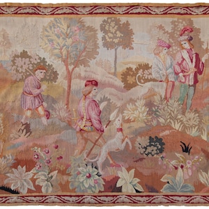 Rare Antique French Tapestry French Tapestry Verdure Tapestry Antique Verdure Tapestry Handwoven Handmade Tapestry 4x5 122cm x 153cm