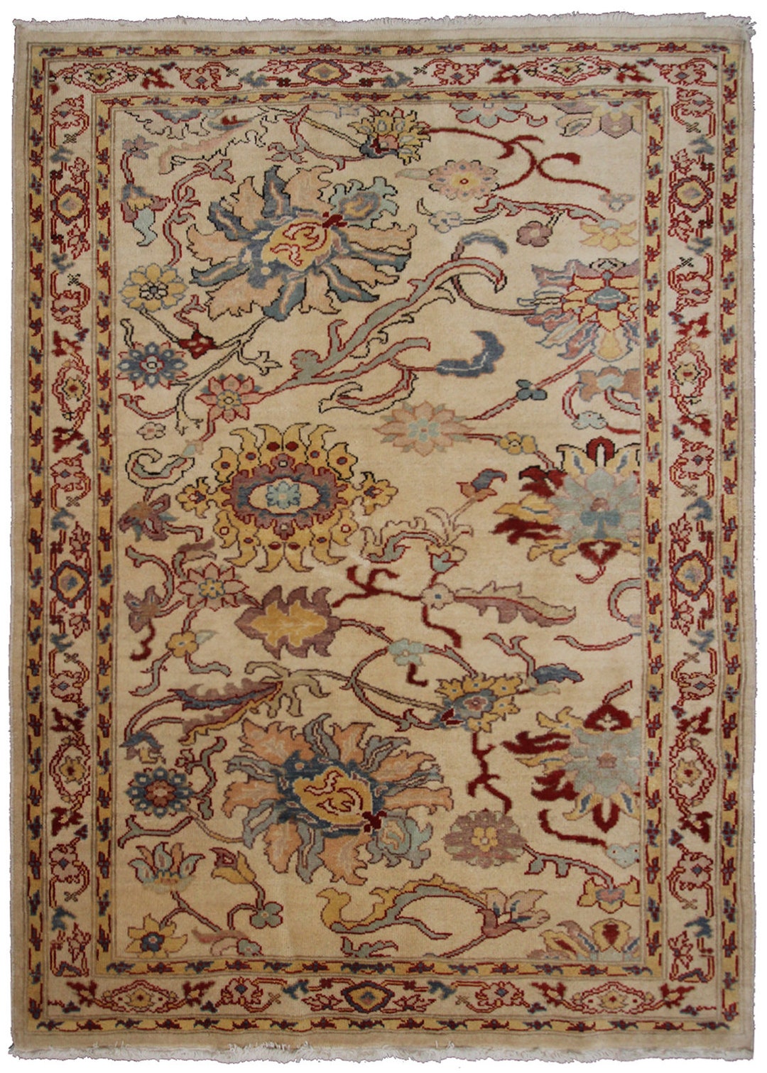 Rare Vintage Rug Sampler Geometric Handmade Area 4x6 Beige Rug 122cm X ...