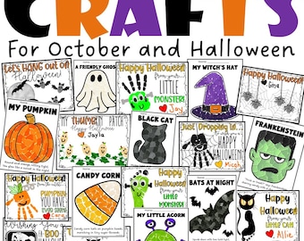 Halloween Handprint Craft Bundle | Halloween Preschool Craft | Halloween Craft Kids | Toddler Halloween | HandPrint footprint  Printable