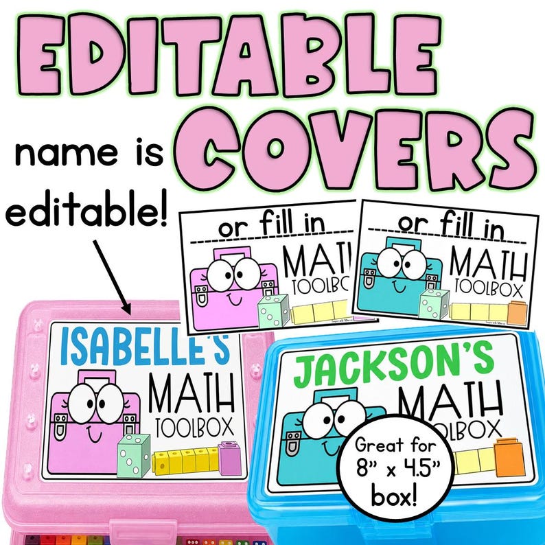 Personalized Math Toolbox | Editable Pencil Box Labels | Prek ...