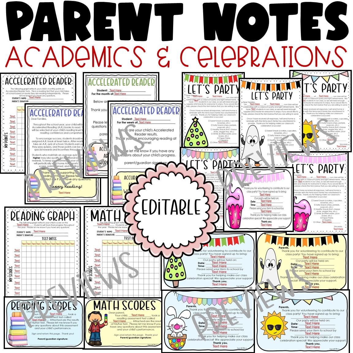 Editable Parent Communication Forms Bundle | Meet the Teacher ...