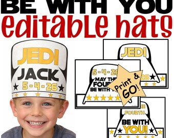 May the 4th Hats May the fourth editable crowns Jedi Star Wars Day