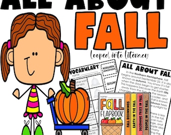 Fall Reading Comprehension Activities, Autumn Worksheets, Vocabulary & Writing, Fall Literacy Printable