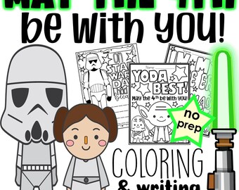 May the 4th fourth coloring pages writing Star Wars Day