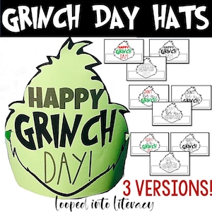 Grinchen-dagen hattar kronor hantverk redigerbara jul