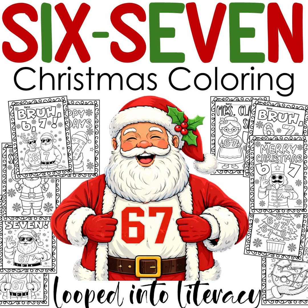 6, 7 Six Seven Christmas Coloring Pages No Prep Holiday 67 Fun! - Etsy